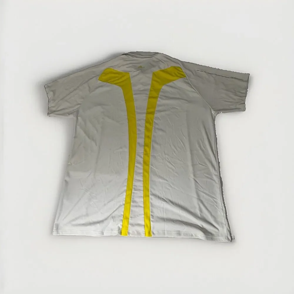Adidas Golf ClimaCool Polo Men’s 2XL White Yellow Performance Short Sleeve